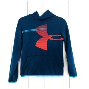 Under Armour Kids Blue Hoodie with Red Logo